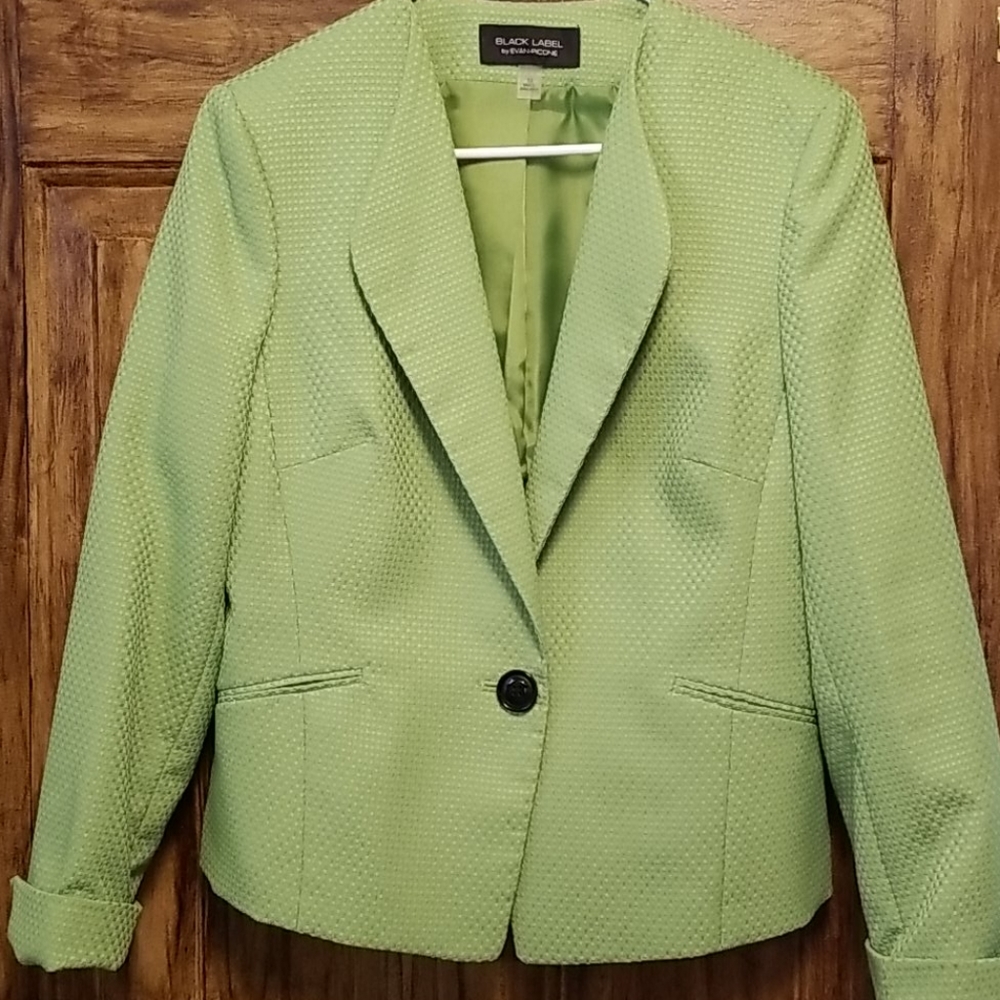 Black label Evan picone jacket blazer lime green